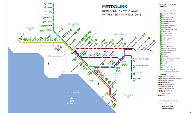 Metrolink Free Connections Map
