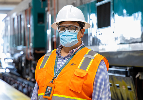 Metrolink Employee in Safety Gear
